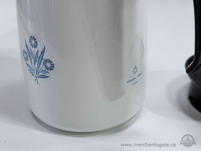 Corning Ware 6 Cup Coffee Carafe Blue Cornflower Pattern Glass with Lid