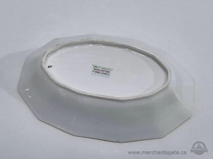 Royal Stafford Sweet Violets Bone China Oval Serving Bowl Dish England 8"