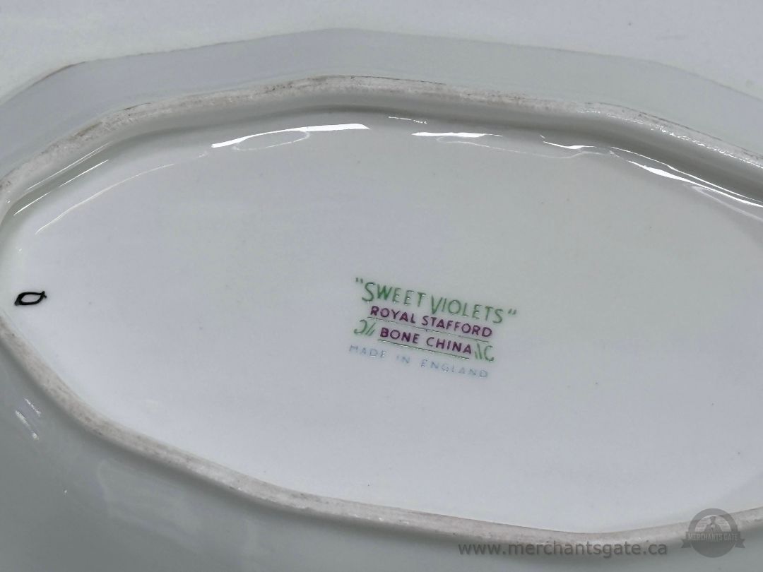 Royal Stafford Sweet Violets Bone China Oval Serving Bowl Dish England 8"