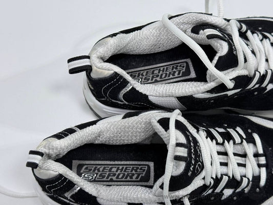 Skechers Sport D Lites Black and White Running Shoes Womens Size 8.5