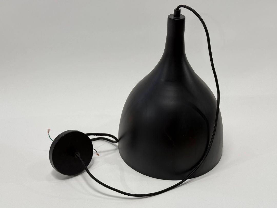 Large Bellcap - 1 Light Pendant with Matte Black Finish / 12" w x 16" h