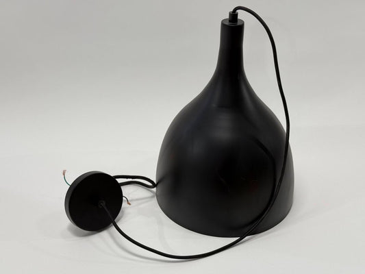 Large Bellcap - 1 Light Pendant with Matte Black Finish / 12" w x 16" h