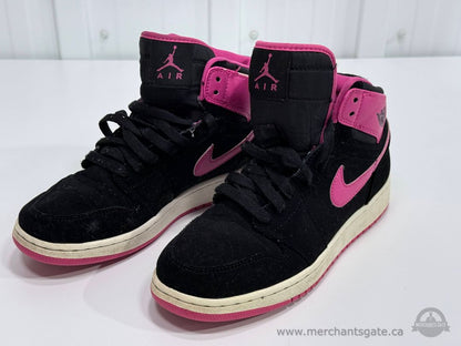 Air Jordan 1 Mid GS Black Pink 2016 Retro Youth 6Y 332148-008