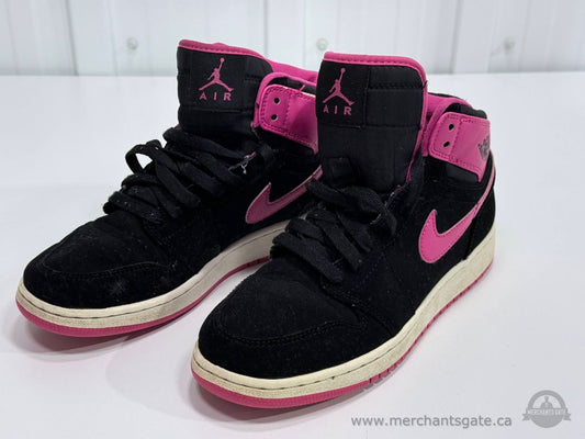 Air Jordan 1 Mid GS Black Pink 2016 Retro Youth 6Y 332148-008