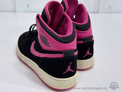 Air Jordan 1 Mid GS Black Pink 2016 Retro Youth 6Y 332148-008