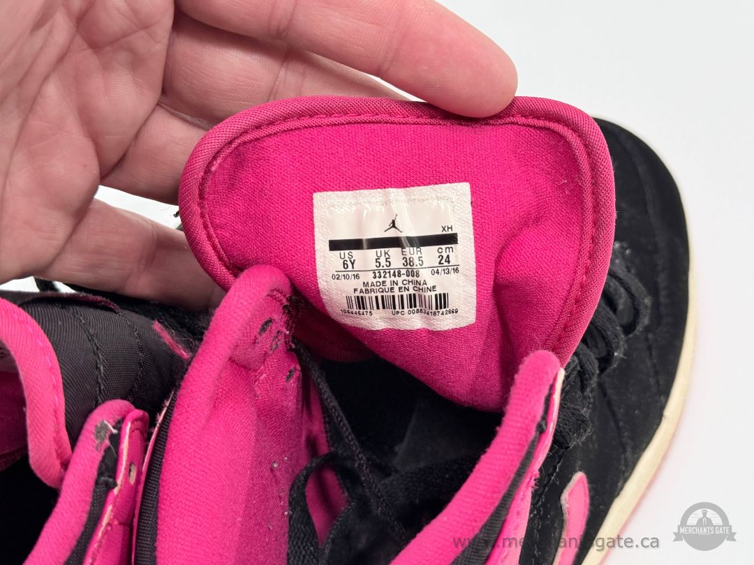 Air Jordan 1 Mid GS Black Pink 2016 Retro Youth 6Y 332148-008