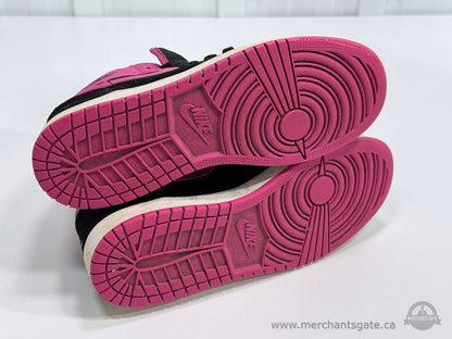 Air Jordan 1 Mid GS Black Pink 2016 Retro Youth 6Y 332148-008