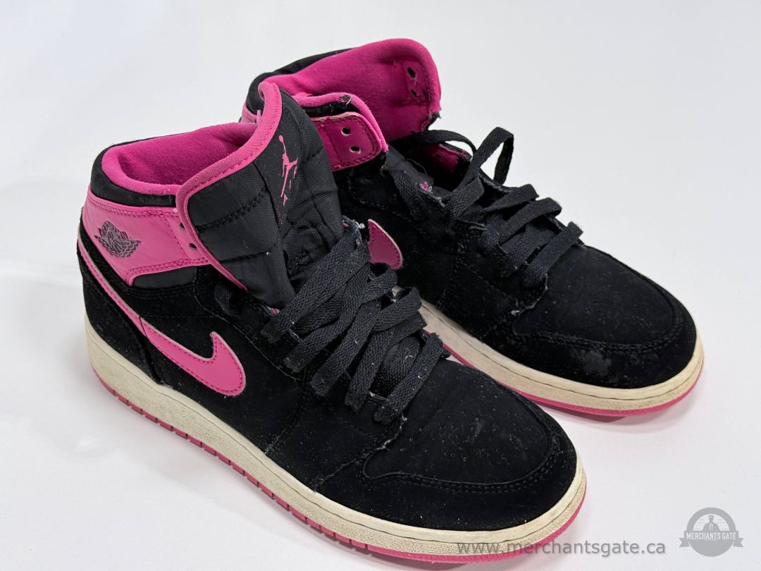 Air Jordan 1 Mid GS Black Pink 2016 Retro Youth 6Y 332148-008