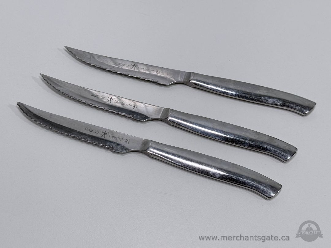 J A Henckels International Stainless Steel Serrated Steak Knives Set of 3