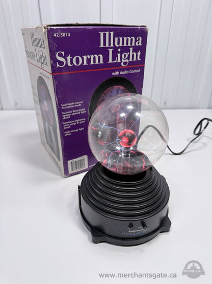 Vintage RadioShack Illuma Storm Plasma Ball Lamp Audio Reactive 42-3070 w/ Box & Dome