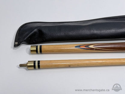 Vintage Two Piece 19oz Pool Cue with Carry Case 57.5" Maple Billiard Cue Stick