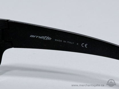 Arnette Black Sunglasses Made in Italy Sport Wrap Frame Dark Lenses