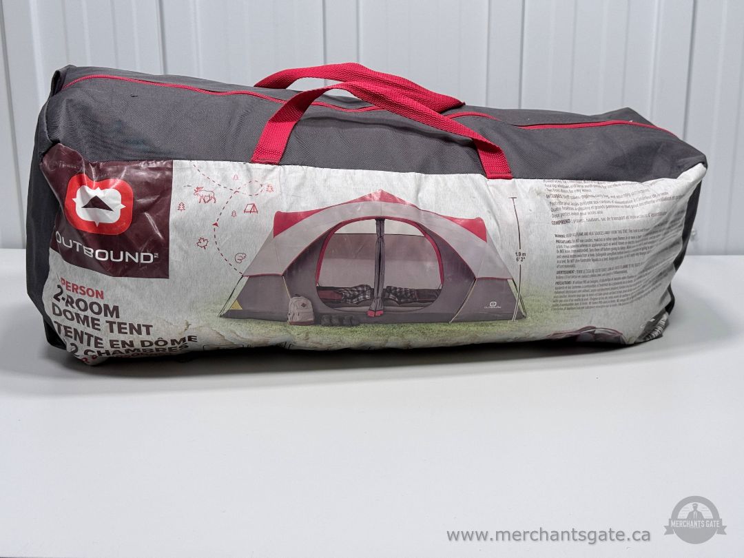 Outbound 3-Season 8-Person 2-Room Camping Dome Tent with Divider, Rain Fly & Carry Bag