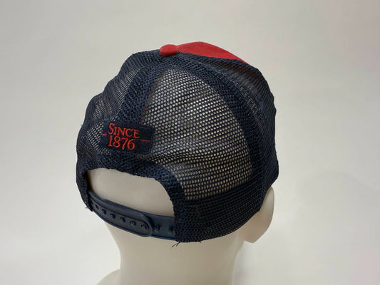 Vintage Budweiser Snapback Hat – Red & Navy Trucker Style