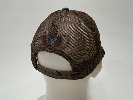 Vintage Budweiser Snapback Hat – Blue & Brown Trucker Style