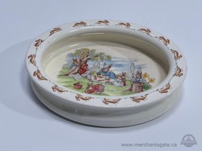 Royal Doulton Bunnykins Baby Dish Oval Bowl Nursery Rhyme England 8.5”