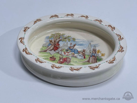 Royal Doulton Bunnykins Baby Dish Oval Bowl Nursery Rhyme England 8.5”