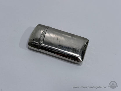 Versace Metal Butane Lighter Silver Tone Made in Italy Luxury Pocket Lighter