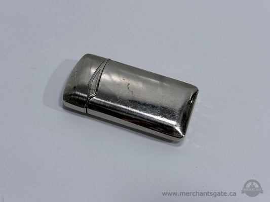 Versace Metal Butane Lighter Silver Tone Made in Italy Luxury Pocket Lighter