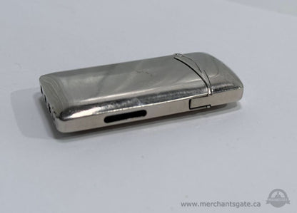 Versace Metal Butane Lighter Silver Tone Made in Italy Luxury Pocket Lighter