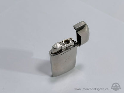 Versace Metal Butane Lighter Silver Tone Made in Italy Luxury Pocket Lighter