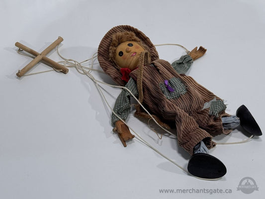Vintage Wooden Marionette Puppet Farmer Doll String Puppet Handmade