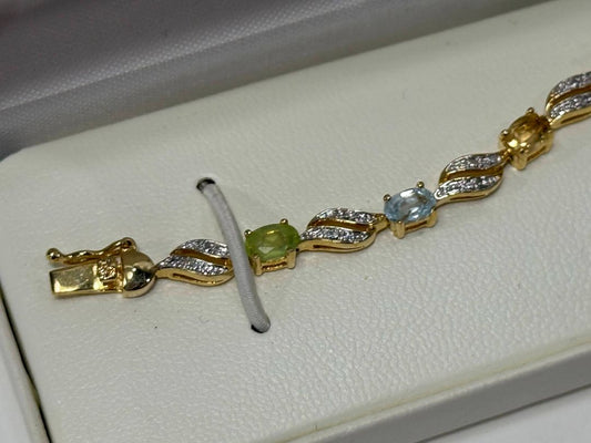 Elegant Multi-Gemstone Bracelet – Sparkling Accent Piece