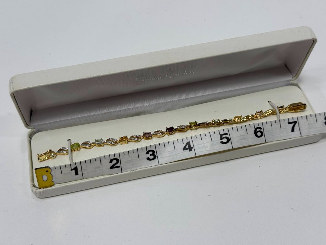 Elegant Multi-Gemstone Bracelet – Sparkling Accent Piece