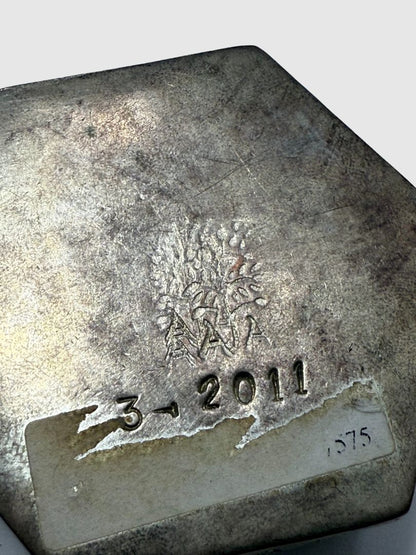 Vintage Hexagonal Boar Silver Trinket Box