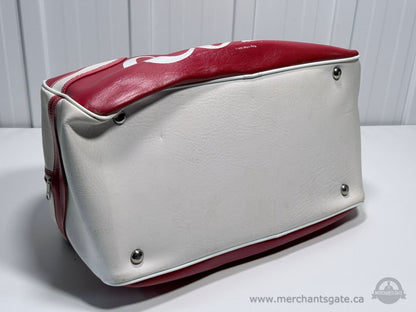 Vintage Coca Cola Travel Bag Red White Faux Leather Duffel Blondy Montreal Canada