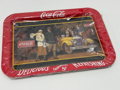 New! Vintage 1987 Coca Cola Metal 17 x 12.5 Serving Tray '1924 Touring Car'