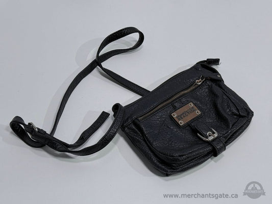 Kenneth Cole Reaction Black Leather Crossbody Purse Small Shoulder Bag