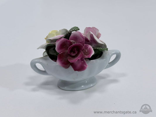 Royal Adderley Bone China Floral Mini Vase Double Handle Porcelain Flower Arrangement