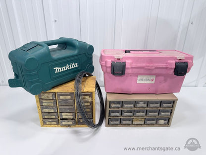 Large Workshop Tool Lot + Makita Cordless Screwdriver + Hardware Organizers