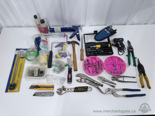 Large Workshop Tool Lot + Makita Cordless Screwdriver + Hardware Organizers