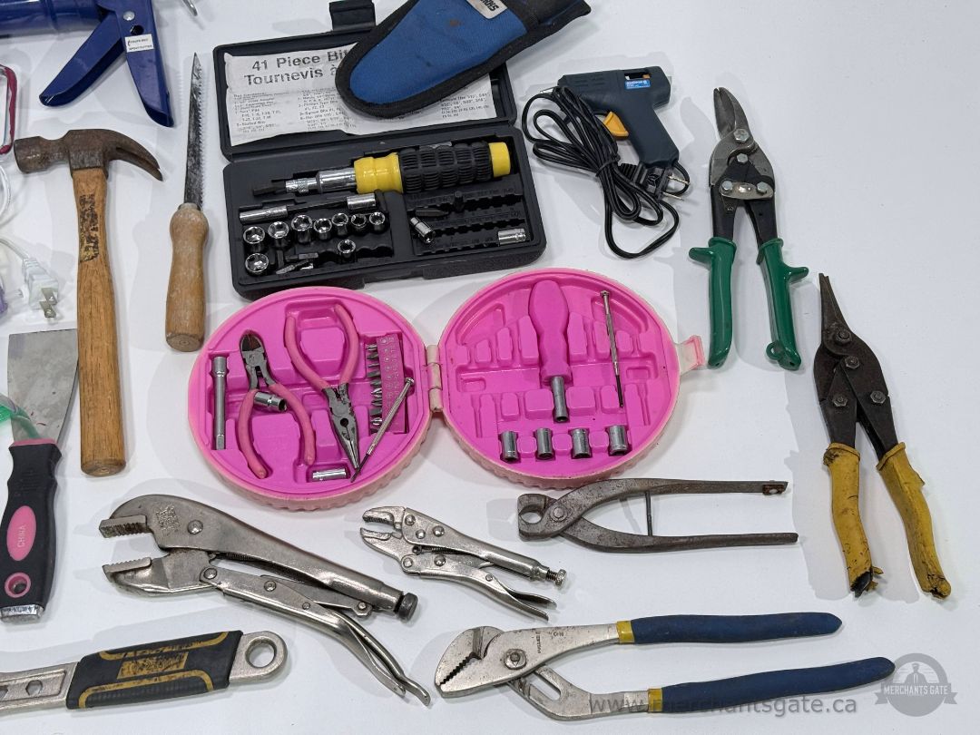 Large Workshop Tool Lot + Makita Cordless Screwdriver + Hardware Organizers