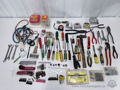 Large Workshop Tool Lot + Makita Cordless Screwdriver + Hardware Organizers