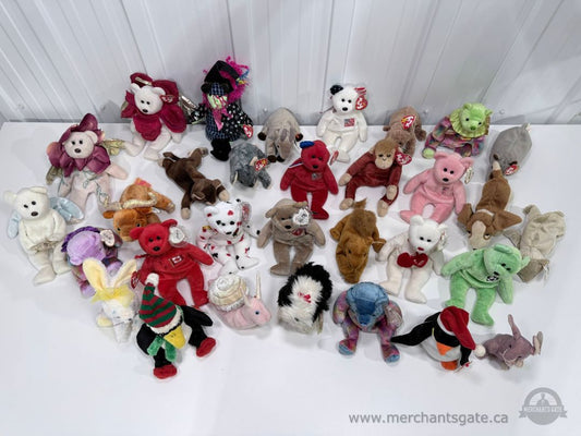 Huge Lot 60 TY Beanie Babies & Beanie Buddies Plush Toys w/ Tags Many w/ Tag Protectors