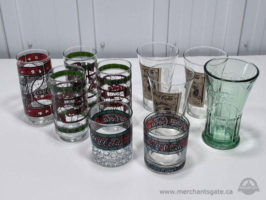 Vintage Coca Cola Glassware Lot Mixed Tumblers