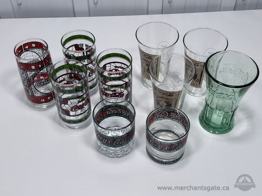 Vintage Coca Cola Glassware Lot Mixed Tumblers