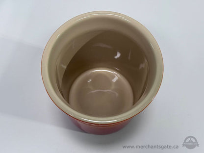 Le Creuset 6" Poterie Utensil Holder Crock Flame Stoneware Kitchen Tool Holder