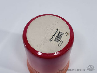 Le Creuset 6" Poterie Utensil Holder Crock Flame Stoneware Kitchen Tool Holder