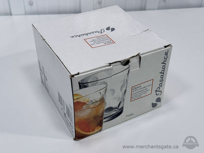 Pasabahce Opus Double Old Fashioned Glass Set 4 Piece New in Box Barware