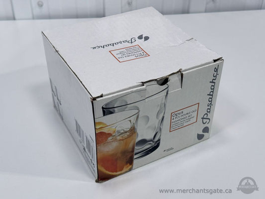 Pasabahce Opus Double Old Fashioned Glass Set 4 Piece New in Box Barware