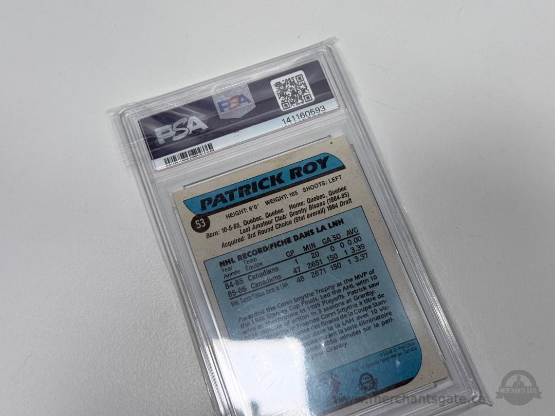 1986 O-Pee-Chee Patrick Roy Rookie #53 PSA 3 VG Montreal Canadiens