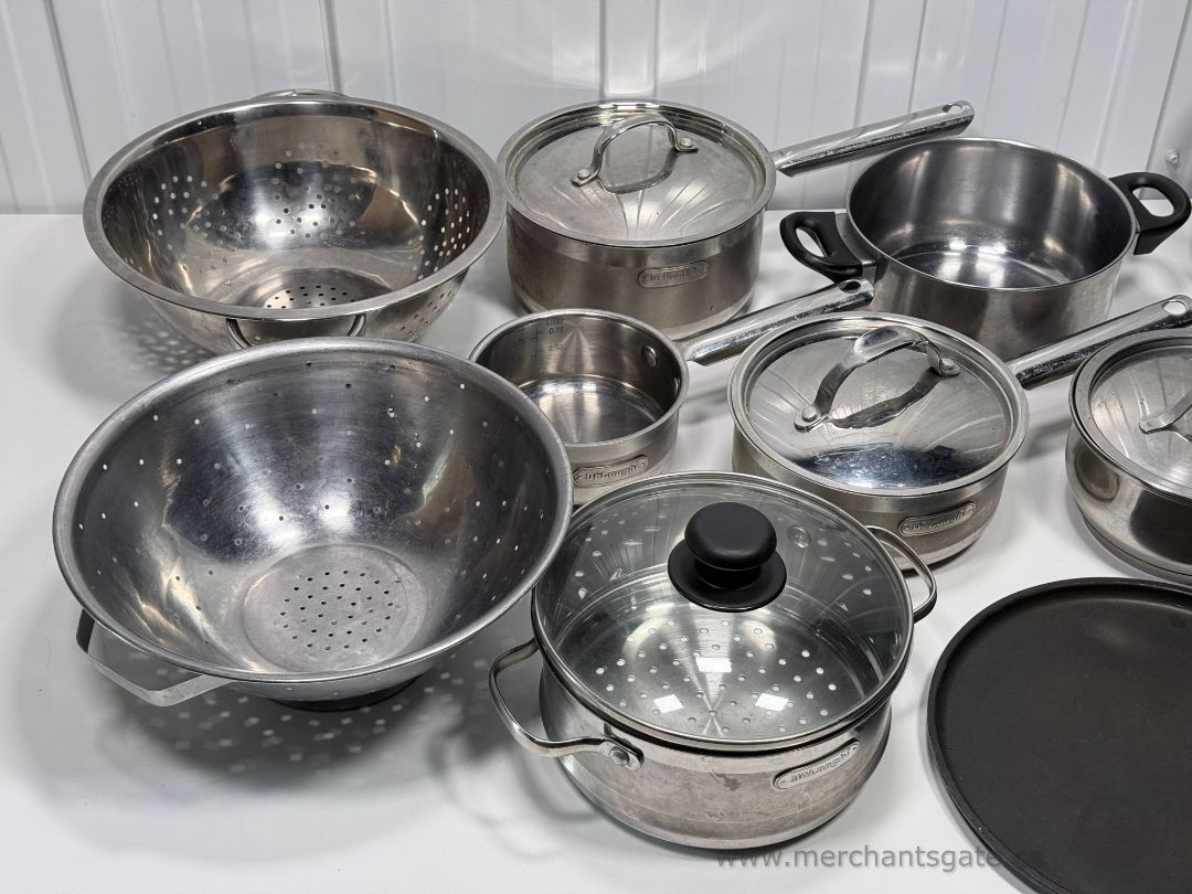Stainless Steel Cookware Lot DeLonghi Carrera Starfrit Pots Pans Roaster Set