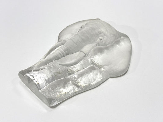 Mats Jonasson Signed Crystal Elephant Sculpture