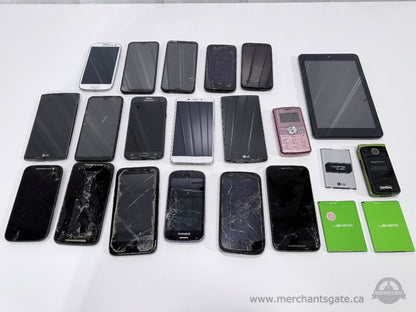 Lot of 20+ Smartphones Tablets Parts Repair Samsung LG Motorola ZTE VisionTab