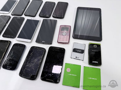 Lot of 20+ Smartphones Tablets Parts Repair Samsung LG Motorola ZTE VisionTab