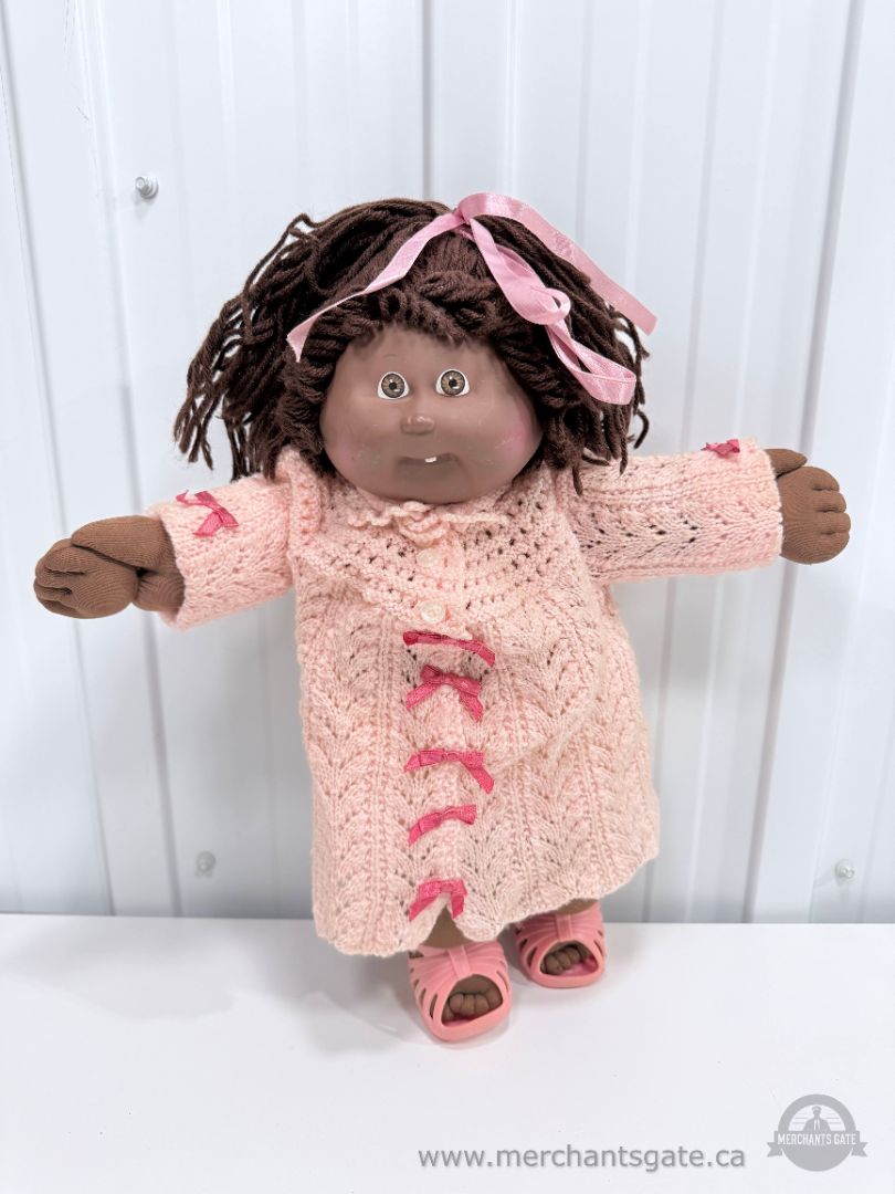Vintage Cabbage Patch Kids Doll African American Yarn Hair Brown Eyes 1980s